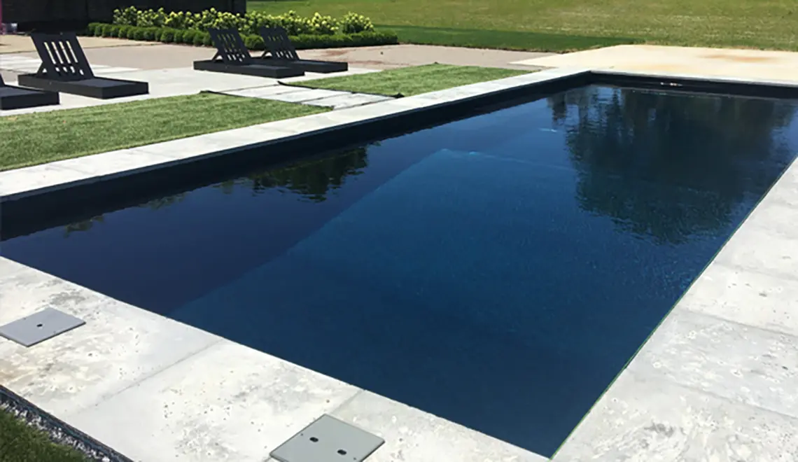 Leisure Pools The Grand rectangular fiberglass pool deep end stunning finish by Leisure Pools Boston North